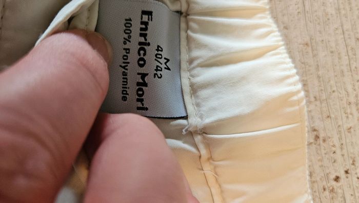 Pantacourt beige clair, en toile, taille M 40/42, Enrico Mori, neuf - photo numéro 6