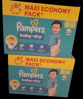 160  couches Pampers taille 6 lot de 2 cartons 👌 ENVOI  DEMAIN