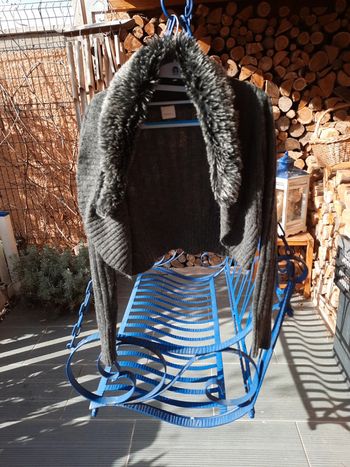 Veste camaïeu avec col Fourrure amovible par boutons