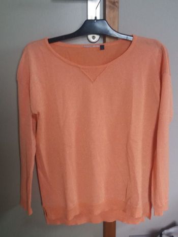 Pull orange à paillettes