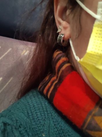 Boucles d'oreilles en argent recto verso strass blanc ou noir