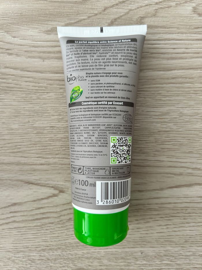 Crème Mains Réparatrice 100 Ml BIOPHARMA NATURE Neuve - photo numéro 2