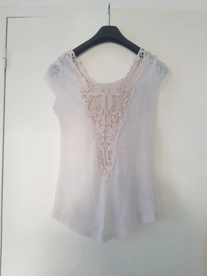 Haut Blanc Transparent Taille S - photo numéro 3