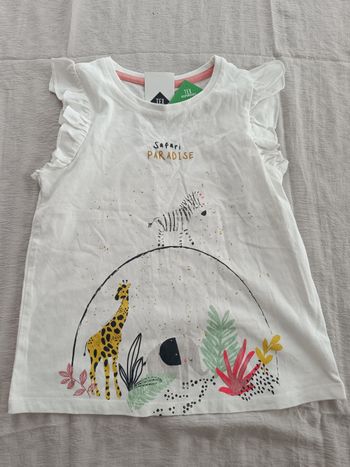 T-shirt manches courtes motif fleurs jungle pour fille