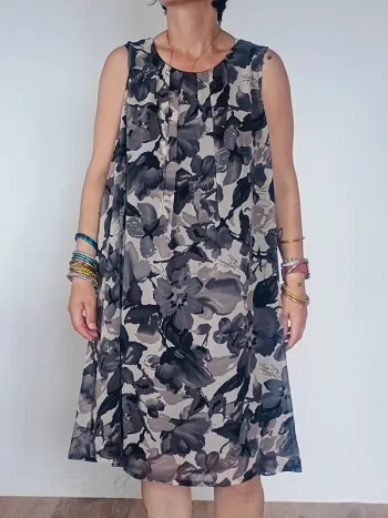 Robe sans manches Think Positive imprimé floral T.L