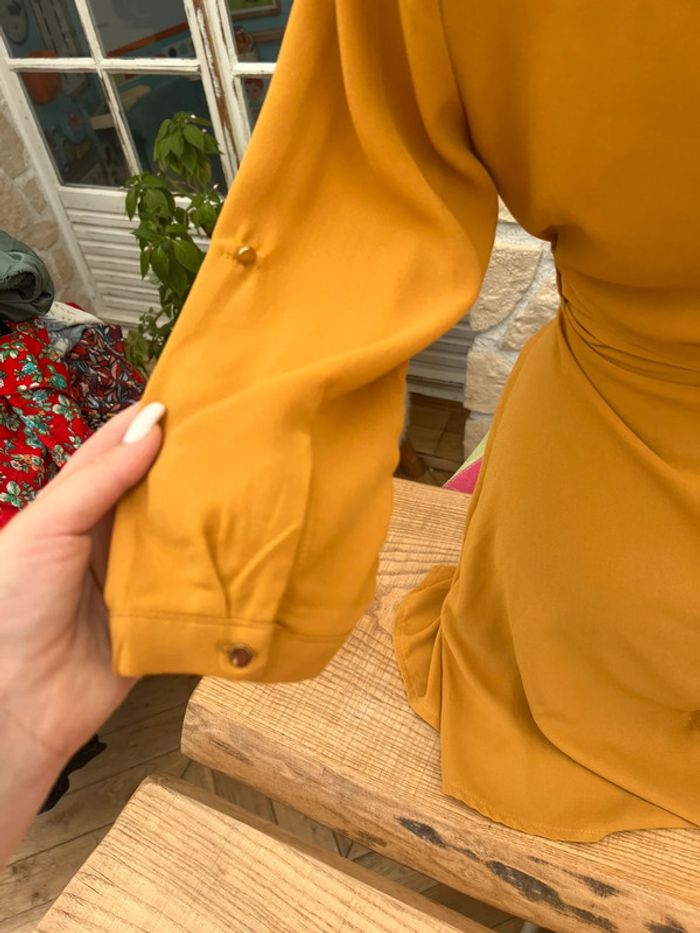Robe femme cache cœur jaune moutarde taille S 36 38 M akoz de toi - photo numéro 4