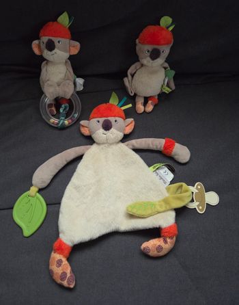 Doudou plat koala koco et Hochet anneau billes - Dans la jungle - Moulin Roty