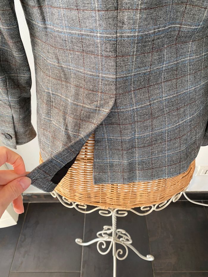Blazer Mango gris à carreaux taille 34 / S - photo numéro 5