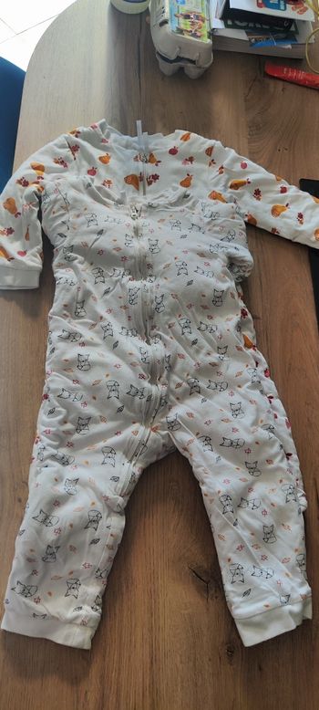 2  pyjamas molletonnés