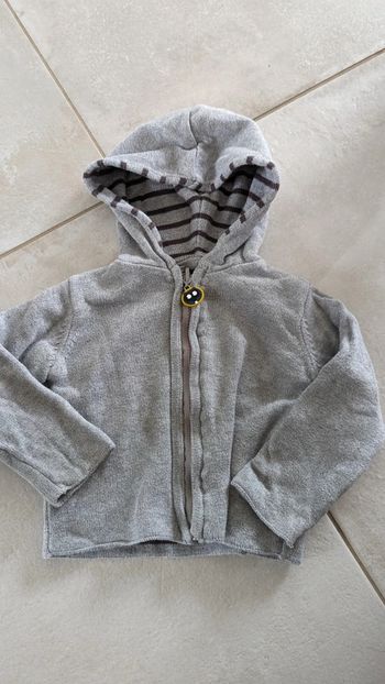 Gilet zippé garçon réversible 2 ans