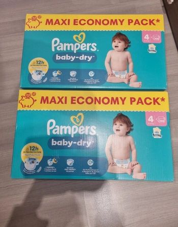 2 cartons de pampers baby-dry t4