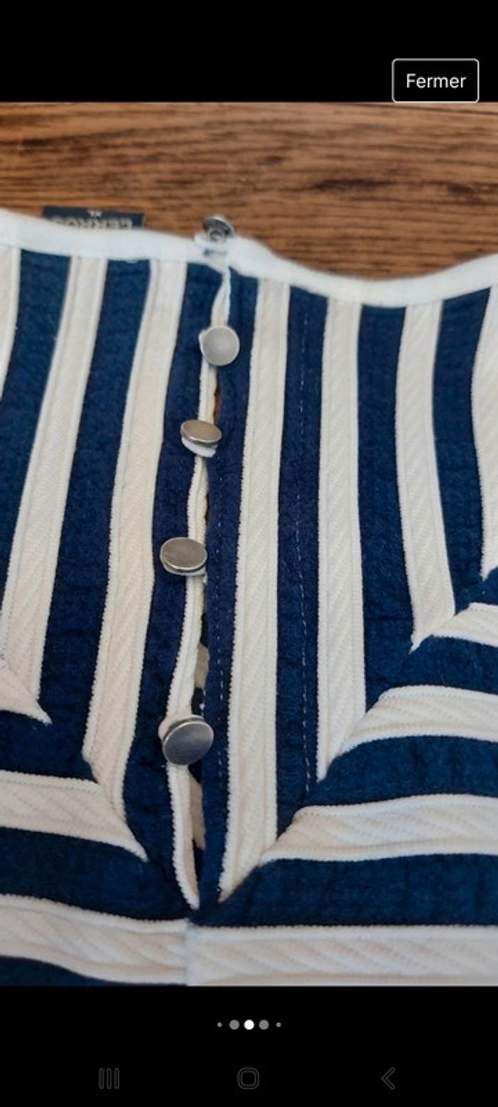 Robe manches 3/4 Lerros t XL bleu et blanc - photo numéro 11