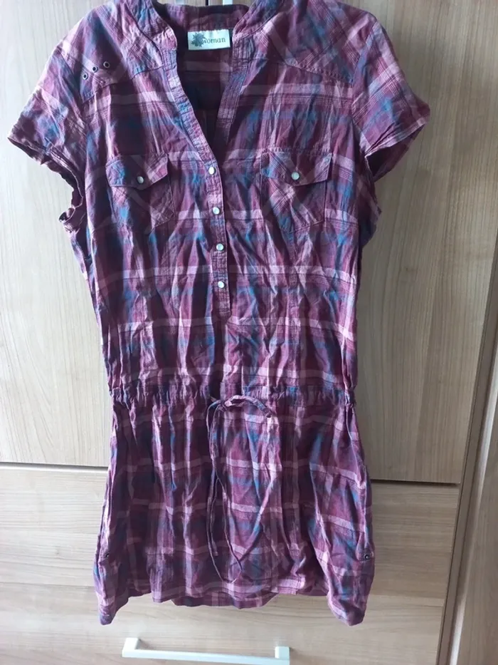 Robe chemise Kiabi woman bordeaux 42 - photo numéro 4