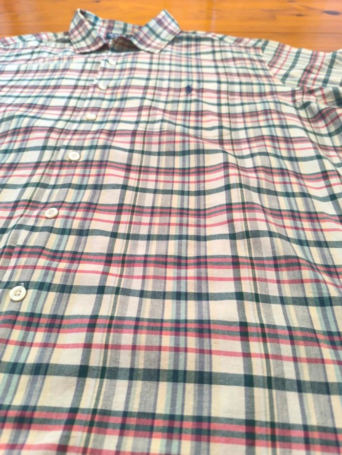 Chemisette à carreaux - Ralph Lauren - Caldwell - Logo brodé marine - Vert foncé, rouge - Taille XL - photo numéro 5
