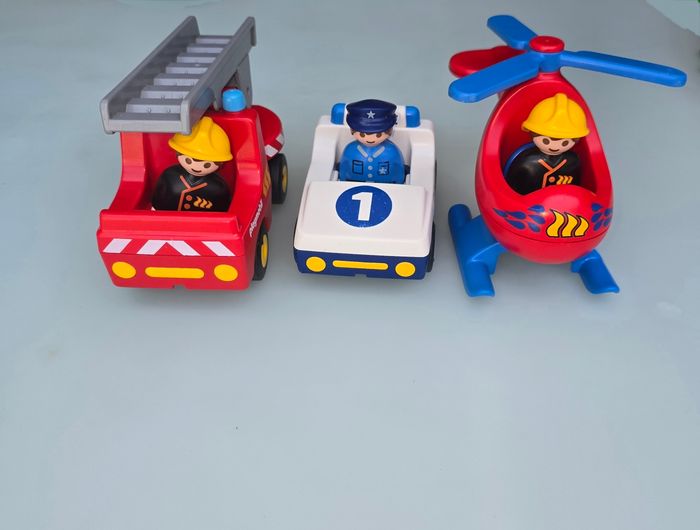 123 playmobil lot de 3 véhicules de secours