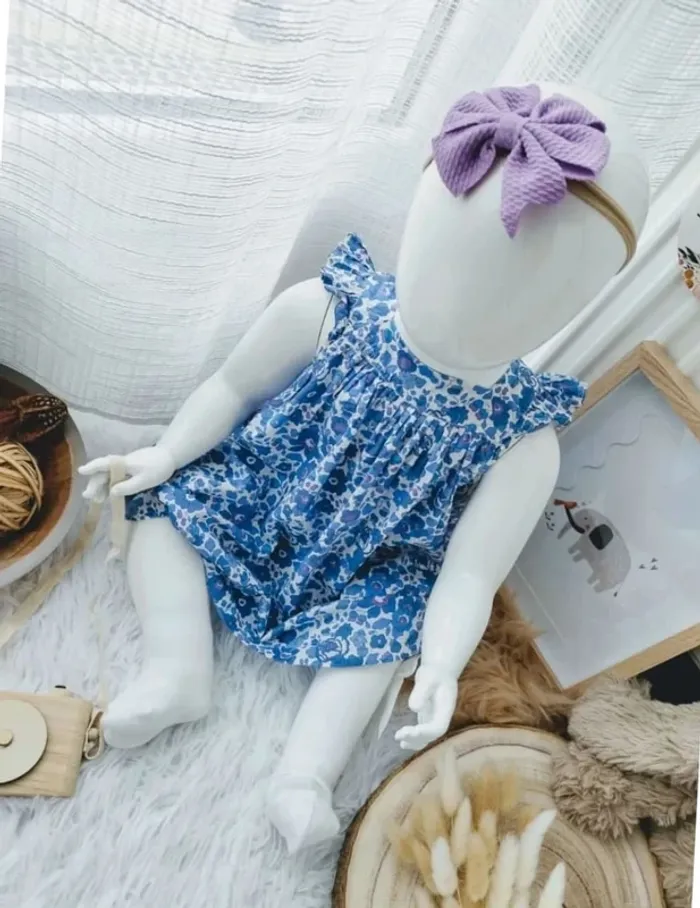 Robe liberty, bandeau cheveux et Chaussettes hautes Jacadi fille 12 mois 🎀 - photo numéro 3