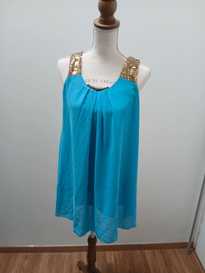 Robe bleu courte taille unique