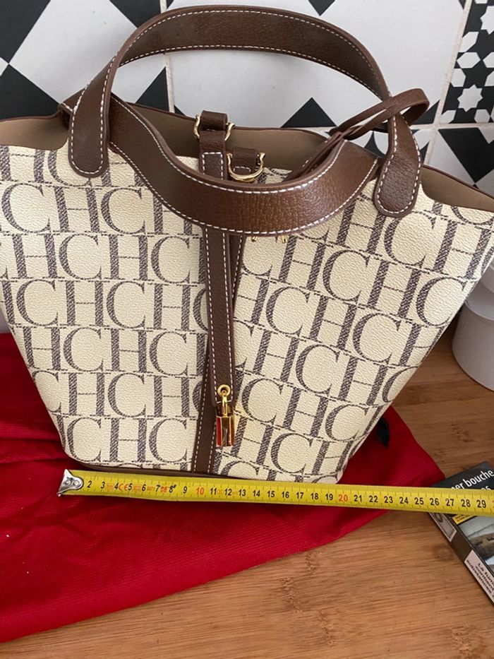 Sac à main jacquard lettres avec cadenas - photo numéro 6