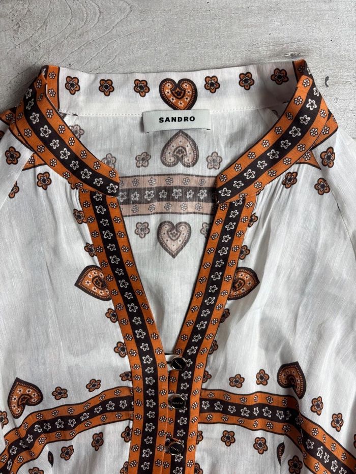 Robe Sandro blanc abricot T34 neuve - photo numéro 5