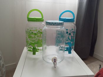 Lot de 3 fontaines (plastique et verre)