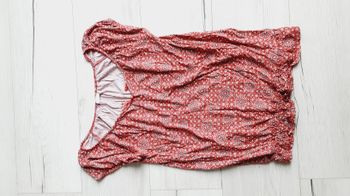 Vêtement femme haut top tee-shirt manches courtes rouge bordeaux Camaïeu taille 1