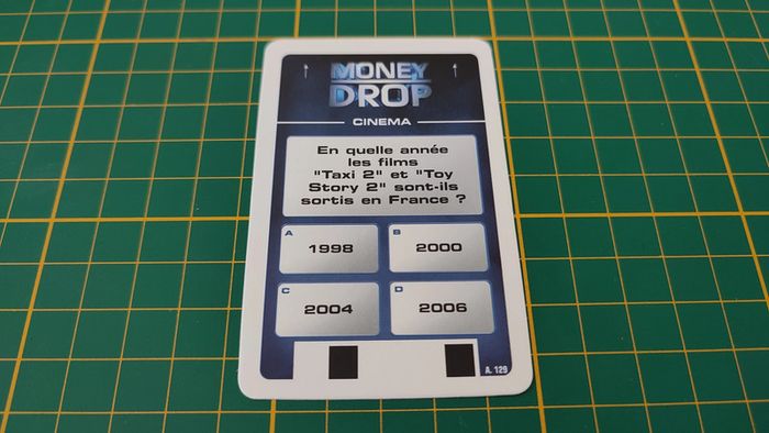 Carte question A.129 A.130 pièce détachée jeu de société Money Drop Tf1 games #B49