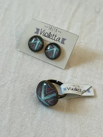 Ensemble boucles d’oreilles et bague