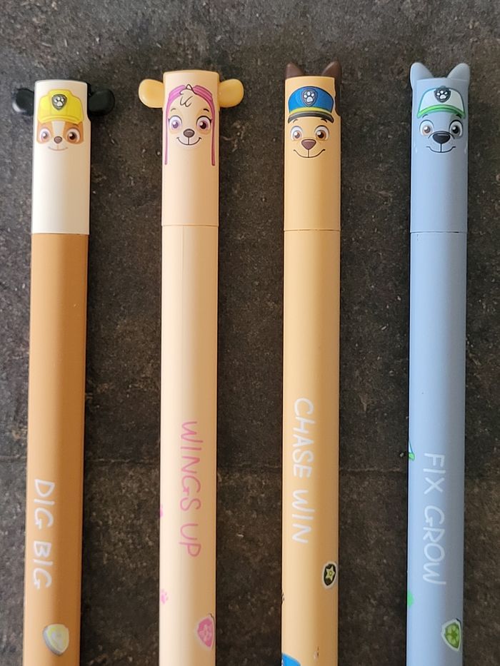 Lot de 4 stylos encre gel effaçable thème Pat Patrouille - photo numéro 2