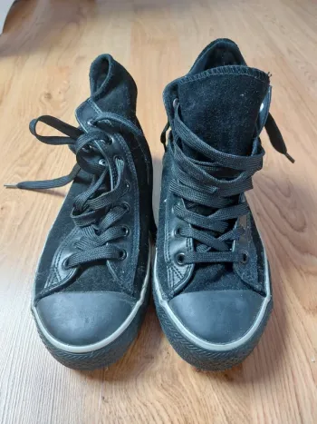 Baskets montantes effet suedine