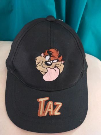 Casquette noire enfant – personnage Taz brodé – taille 51 cm – 100% coton