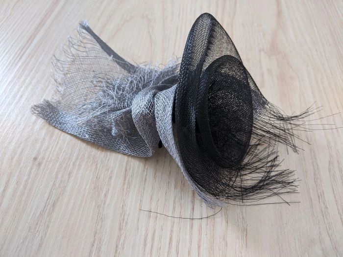 Pince cheveux mariage gris et noir - photo numéro 2