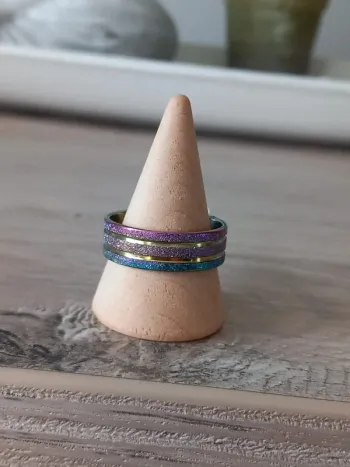 Bague acier inoxydable multicolore
