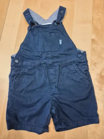 Salopette short bébé 24 mois bleu marine