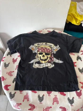 T-shirt noir, pirate pour garçons n°205
