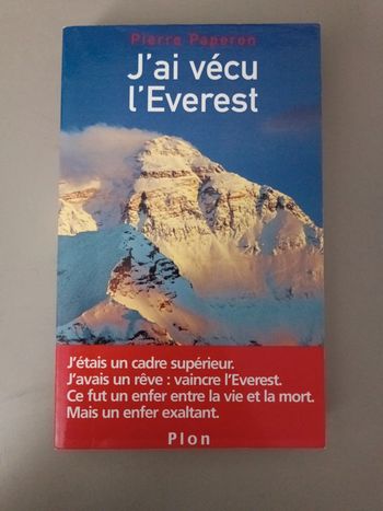 Livre j'ai vécu l'Everest pierre paperon
