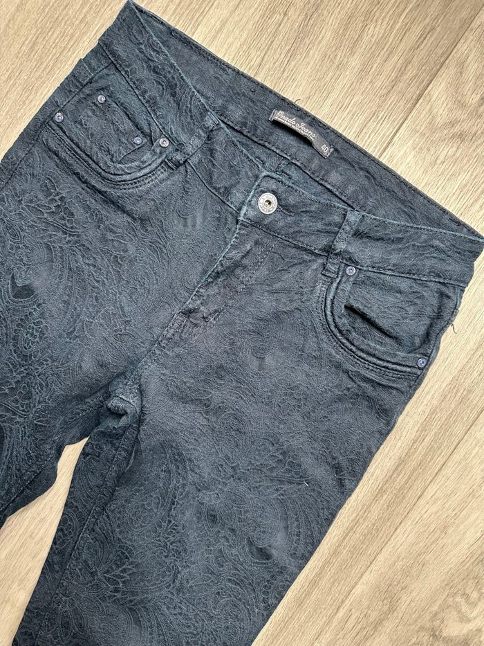 Jean denim skinny slim broderies bleu marine Onado Jeans T40 L