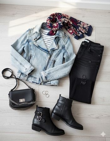 Veste Jean Cache Cache "Dream Collection" Style Motard Chic