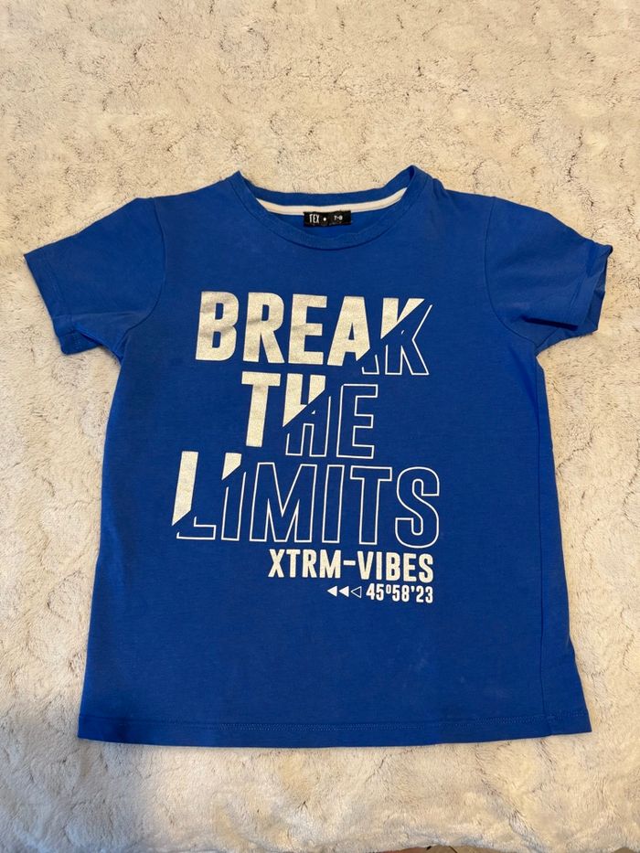 T-shirt bleu manches courtes - TEX - 7/8 ans - photo numéro 1