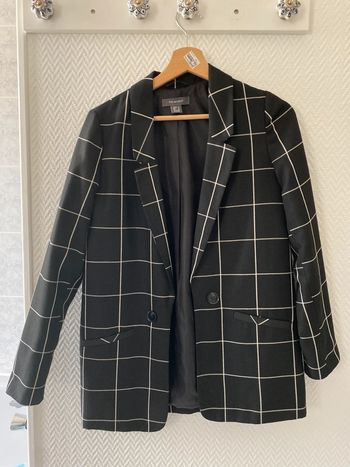 Blazer noir à rayures blanches Primark taille 32