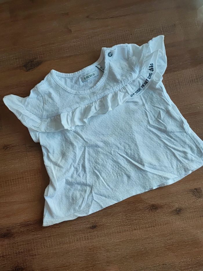 Joli tee-shirt blanc IKKS 12 mois