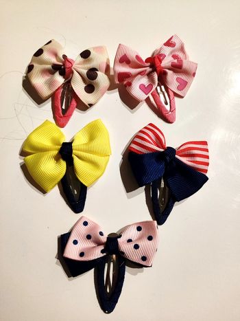 Lot 5 pinces noeuds papillon fantaisie