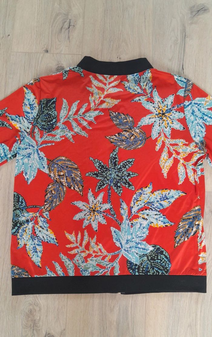 Sweat zippé rouge multicolore - photo numéro 9