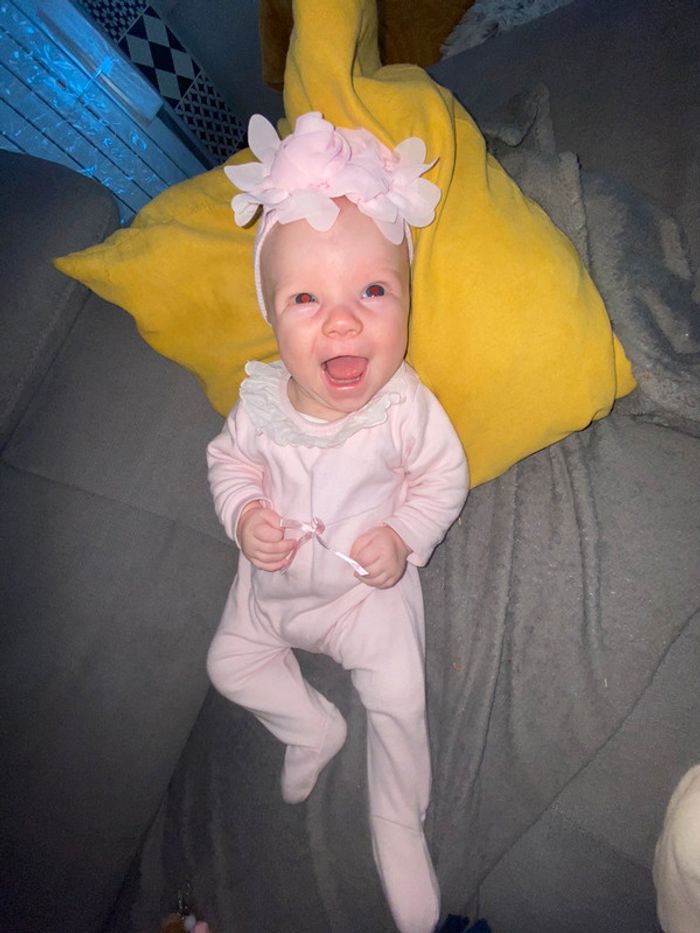 Pyjama doña carmen fille taille 1 3 mois fille à col rose pâle