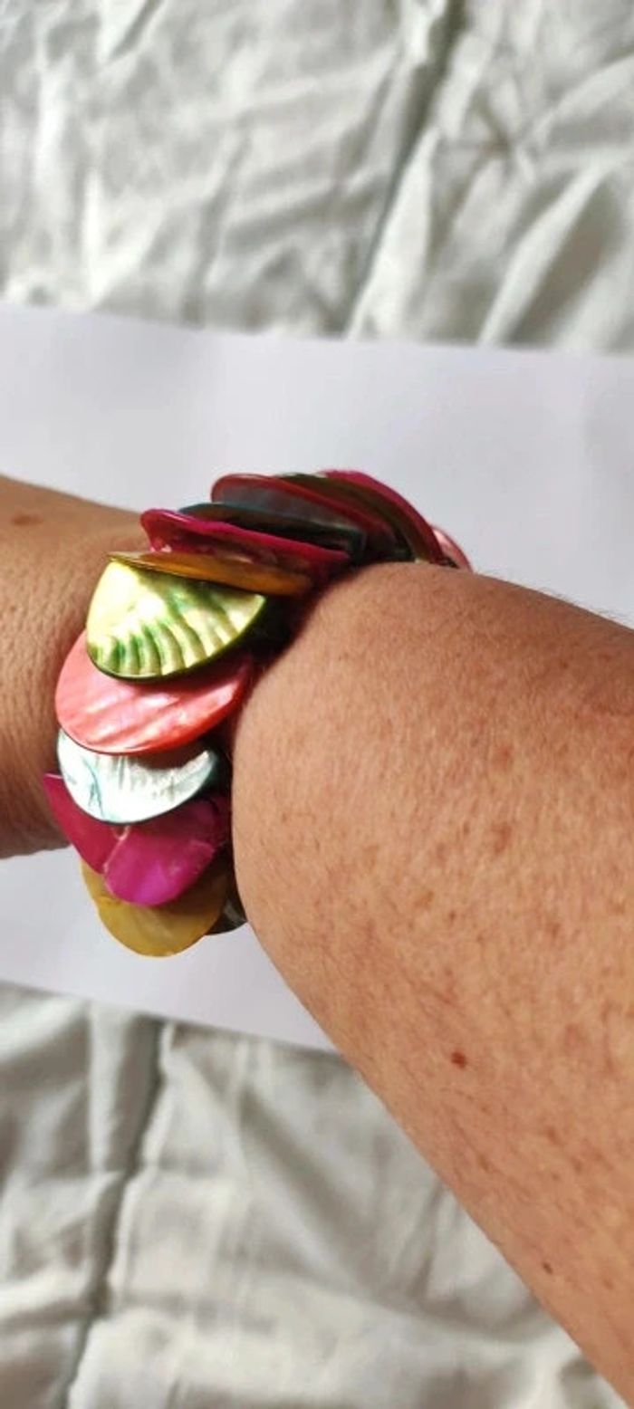 Bracelet nacre colorée - photo numéro 2
