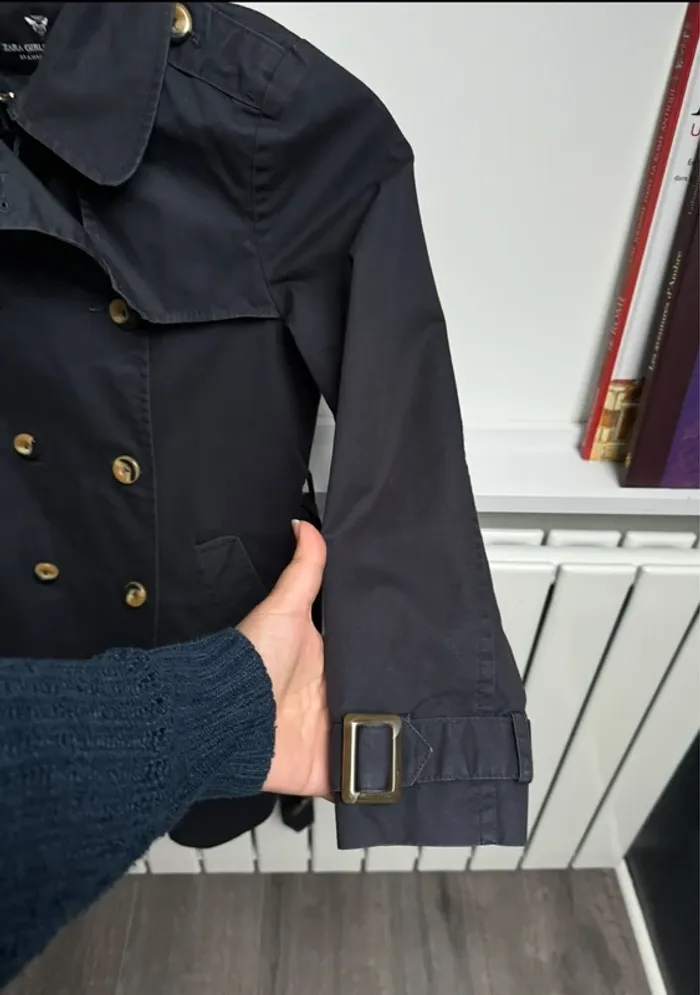Trench bleu marine Zara fille 7/8 ans - photo numéro 8