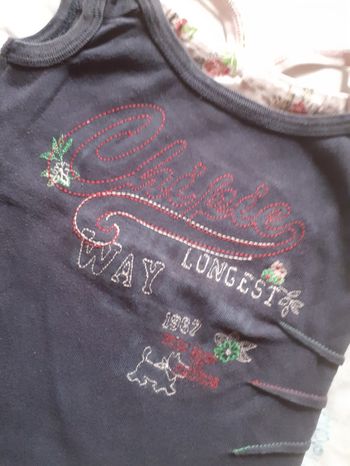 Debardeur petites bretelles marine avec ajout bretelles blanches