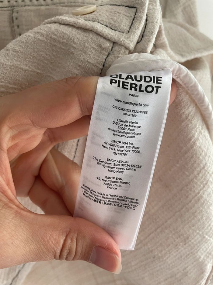 Veste chemise Claudie Pierlot beige - photo numéro 5