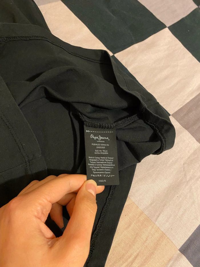 Superbe beau t-shirt Pepe Jeans noir / argenté taille XS - photo numéro 10