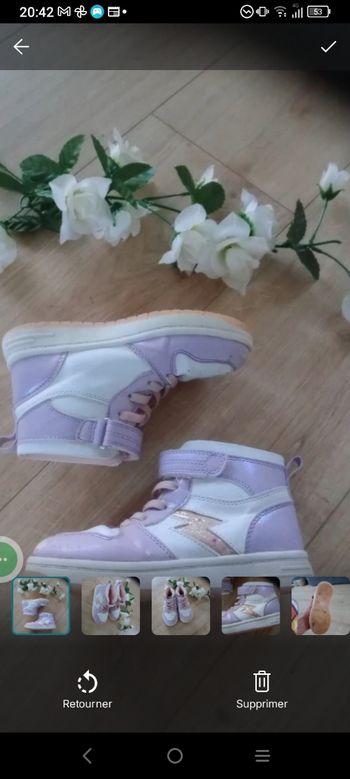 Baskets montantes lilas et paillettes c73