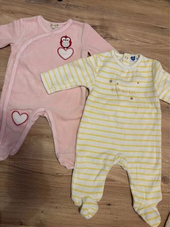 Lot 2 pyjamas velours fille 3 mois